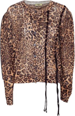PHO Firenze Cardigan in misto lana maculato - - Knitwear - Donna - Marrone - L