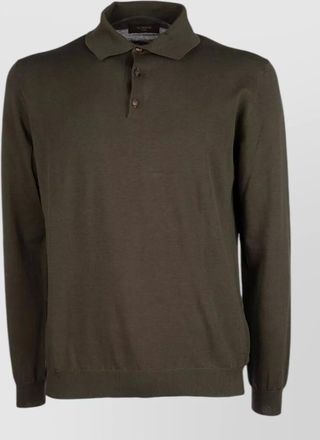 Zanone knitted polo shirt collared ribbed cuffs hem