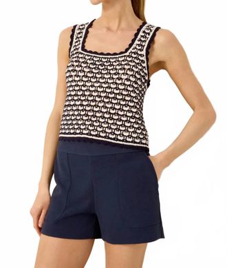 Marie Oliver Ella Square Neck Top In Navy