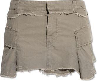 Balenciaga Rok met een vintage-effect - Dames - Korte rokken - Grijs - S - Katoen - Rokken