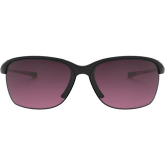 Oakley Unstoppable 65mm Gradient Polarized Oversize Rectangular Sunglasses in Black/Smokey/Rose Gold P at Nordstrom