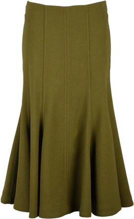 Bottega Veneta Lange Zeemeermin Rok - Dames - Korte rokken - Groen - S - Wol - Rokken