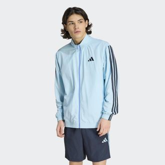 adidas Rollkragenpullover ADIDAS SPORTSWEAR ESSENTIALS TRACK, 3-STREIFEN, GEWEBT, Herren, Gr. XXL, icey blau, night navy, night navy, night navy, Obermateria
