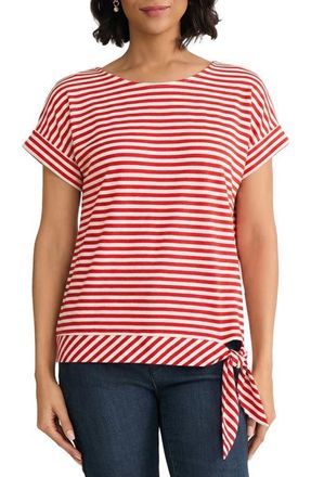 Jones New York Stripe Dolman Top in Rouge/Natural White at Nordstrom, Size X-Small