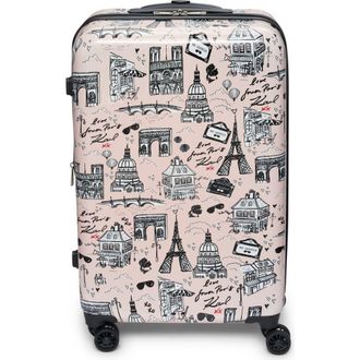 Karl Lagerfeld Karl in Paris Upright Suitcase in Pink/black at Nordstrom, Size Medium