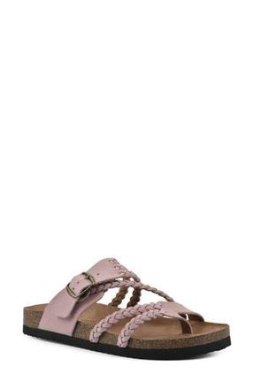 White Mountain Hayleigh Braided Leather Footbed Sandal in Blush/Suede at Nordstrom Rack, Size 10