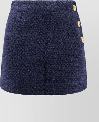Pinko tweed miniskirt gold-tone buttons
