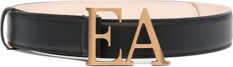 Emporio Armani logo-buckle leather belt - women - Calf Leather - 90 - Black
