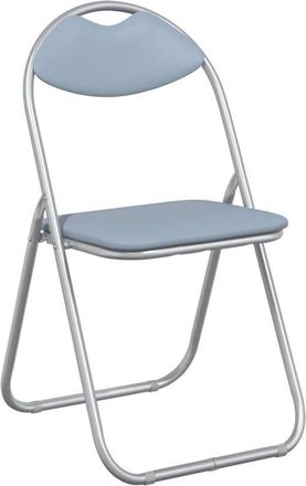 vidaXL Foldable Dinning Chair 8 pcs Grey 48 x 43.5 x 81 cm PVC steel vidaXL