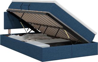 vidaXL Cama Con Almacenamiento Y Colch&oacute;n Azul 120 X 200 Cm Terciopelo Vidaxl
