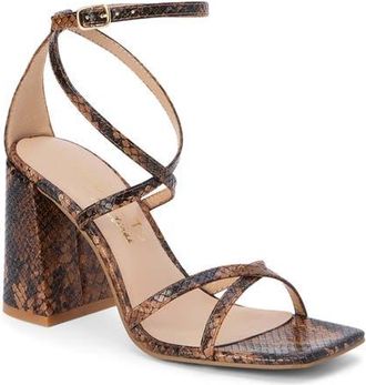 Matisse Footwear Abba Block Heel Sandal in Brown Snake Print at Nordstrom, Size 10