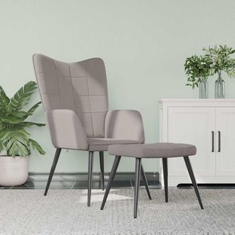 vidaXL Sill&oacute;n De Relax Con Reposapi&eacute;s De Tela Gris Taupe Vidaxl