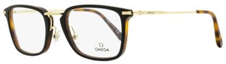 Omega OM5025 Rectangular Metal-Accented Eyeglasses - Black