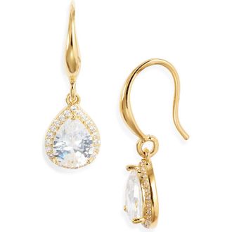 Nordstrom Cubic Zirconia Teardrop Earrings in Clear- Gold at Nordstrom Rack
