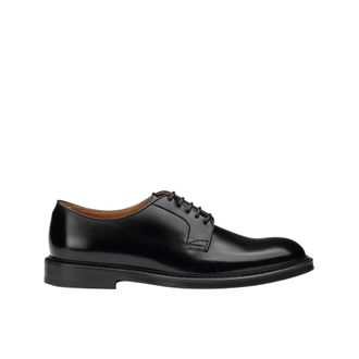 Doucal's Leren Derby Veterschoen - Heren - Nette schoenen - Zwart - 44 EU - Leer - Schoenen