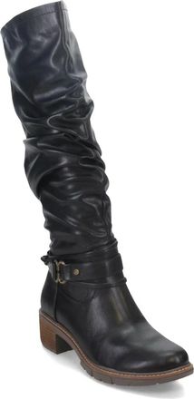 White Mountain Crammers Boots Womens Black Side Zip Knee High LION661