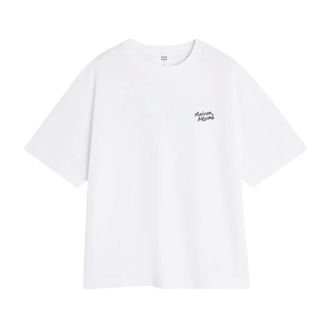 Maison Kitsun&eacute; T-Shirts, male, White, Size: XL Handwriting Oversize T-Shirt