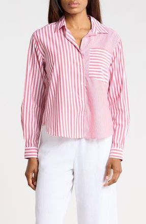 Beach Lunch Lounge Lilah Long Sleeve Button Front Shirt in Milano Mix at Nordstrom Rack, Size X-Large