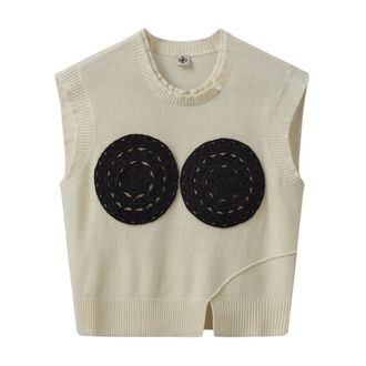 The Garment Round-neck Knitwear, female, Beige, Size: 2XS Luxury Crochet Top