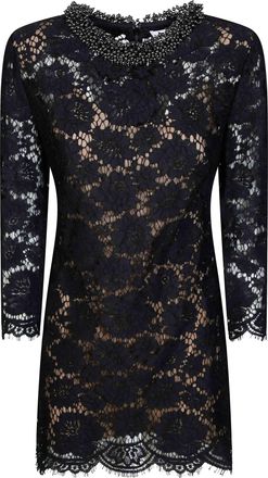 Self Portrait Black Floral Lace Mini Dress