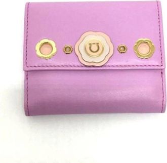 Ferragamo Pre-owned Wallets, female, Purple, Size: ONE SIZE Pre-owned Leather Wallet