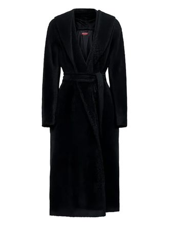 Max Mara belted robe oversized coat - women - Alpaca Wool/Merino - 36 - Black