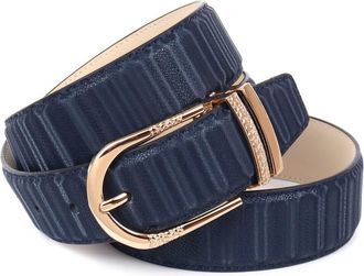 Anthoni Crown Lederg&uuml;rtel ANTHONI CROWN, Damen, Gr. 75, blau (dunkelblau), Rindsleder, unifarben, festlich, G&uuml;rtel Lederg&uuml;rtel, mit filigraner goldfarbener Dornschl