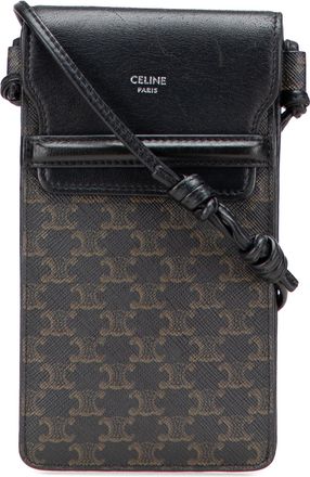 Celine Pre-owned Womens Signature Print Crossbody Bag - Black Textile - One Size