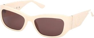 Guess Accessoires, Dames, Wit, ONE Size, Gu 00253 Rechthoekige Zonnebril