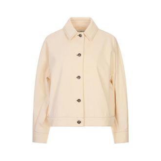 Max Mara Light Jackets, female, Beige, Size: S MxpNettare Overshirt