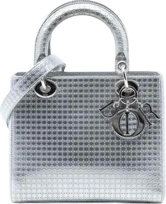 Dior Pre-owned Handbags, female, Gray, Size: ONE SIZE Pre-owned Vintage Leather Handbag