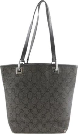 Gucci Pre-owned GG Denim Tote Bag - Dames - Vintage Schoudertas - Zwart - ONE Size - Denim - Vintage