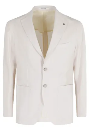 Tagliatore Cream Montecarlo Single-Breasted Cotton Jersey Blazer