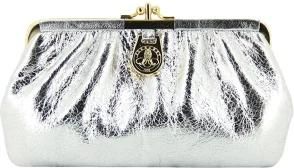 Pourchet Portemonnee voor munten en kaarten - Dames - Clutches - Grijs - ONE Size - Leer - Tassen