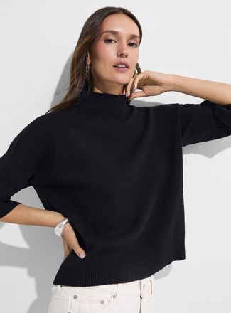 Icone Womens 3/4-sleeve mock-neck sweater