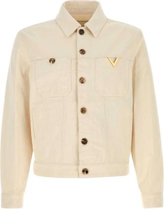 Valentino Garavani Denim Jassen - Heren - Spijkerjassen - Beige - S - Denim - Jassen