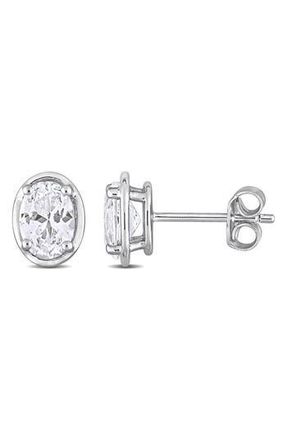Delmar Sterling Silver Lab Created White Sapphire Stud Earrings at Nordstrom Rack