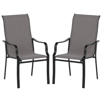 Costway Costway Set Di 2/4 Sedie Da Pranzo Giardino, Mobile Da Pranzo Con Schienale Alto, Struttura In Metallo, Poltrona Per Esterno Giardio Balcone, Portata 
