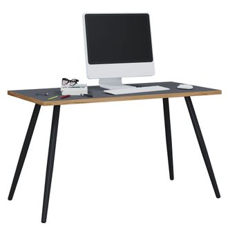 VCM Vcm - Mesa De Escritorio Mesa De Oficina Scandanivischer Retro Look Salia 138x80 Cm (antracita / Roble De Miel)