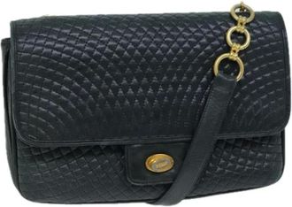 Bally Pre-owned Shoulder Bags, female, Blue, Size: ONE SIZE Pre-owned Leather Shoulder Bag