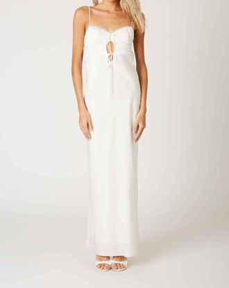 Cotton Candy L.A. Hannah Milkmaid Slip Maxi Formal Dress In White