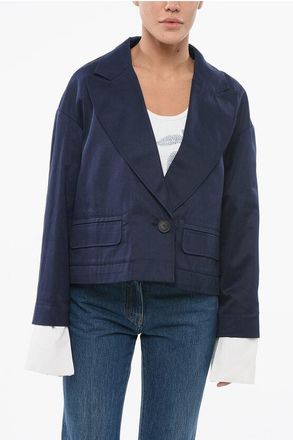 Armani EMPORIO Cropped Blazer with Peak Lapel size 44