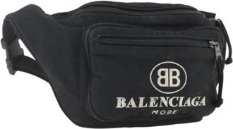 Balenciaga Pre-owned Belt Bags, female, Black, Size: ONE SIZE Pre-owned Canvas Crossbody Bag