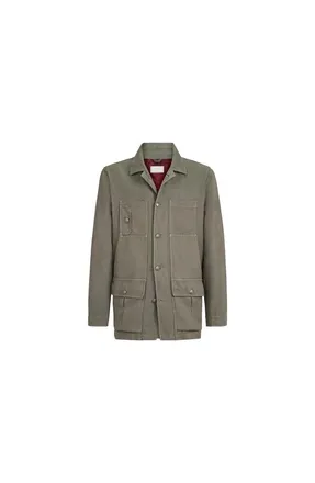 Brunello Cucinelli Cotton and linen outerwear jacket in Military at Nordstrom, Size 50 It