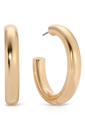 Ettika Medium Thick Classic Hoop Earrings in Gold at Nordstrom
