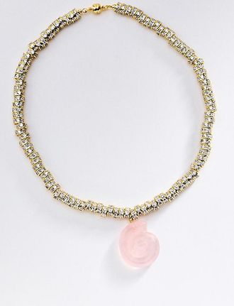 Luv AJ The Rose Quartz Rio Rhinestone Necklace