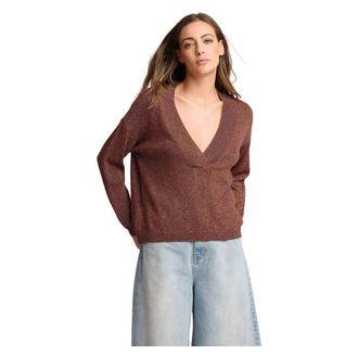 Kocca V-neck Knitwear, female, Brown, Size: XS Maglia con scollo a V