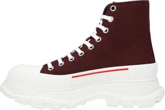 Alexander McQueen Canvas boots - Heren - Veterlaarzen - Rood - 41 EU - Katoen - Schoenen
