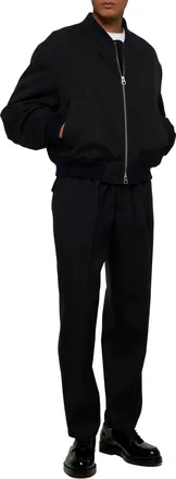 Jil Sander Mens Blue Gabardine Tapered Trousers Wool