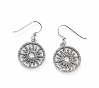 Brighton Womens Illumina Sun French Wire Earrings In Silver